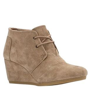 Toms Taupe Desert Wedge Suede Bootie Boot Shoes size 11